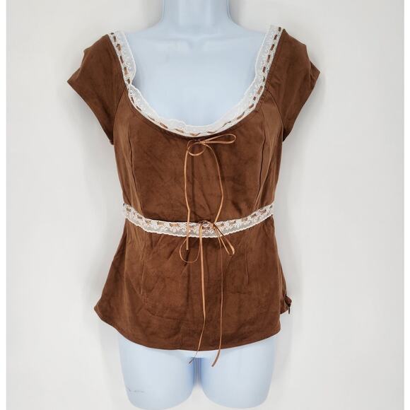 For Love & Lemons Hadley Faux Suede Prairie Set Women's Size Small - Picture 3 of 14